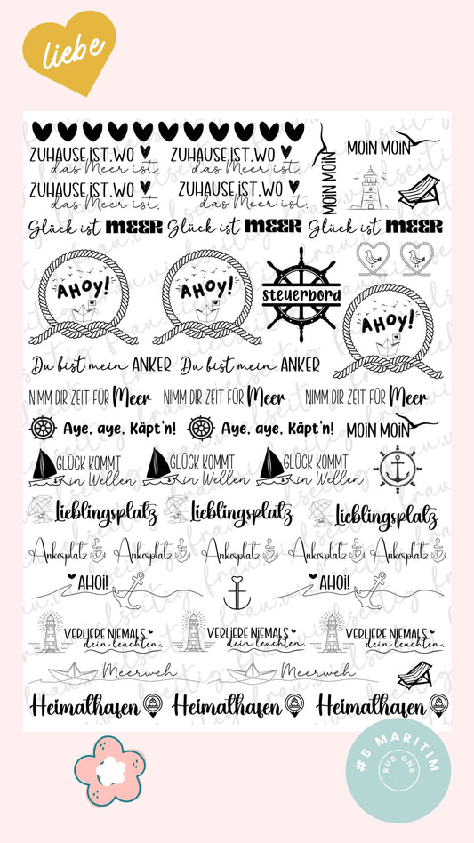 #5 MARITIM RubOns - Rub-Ons - A4 Bogen
