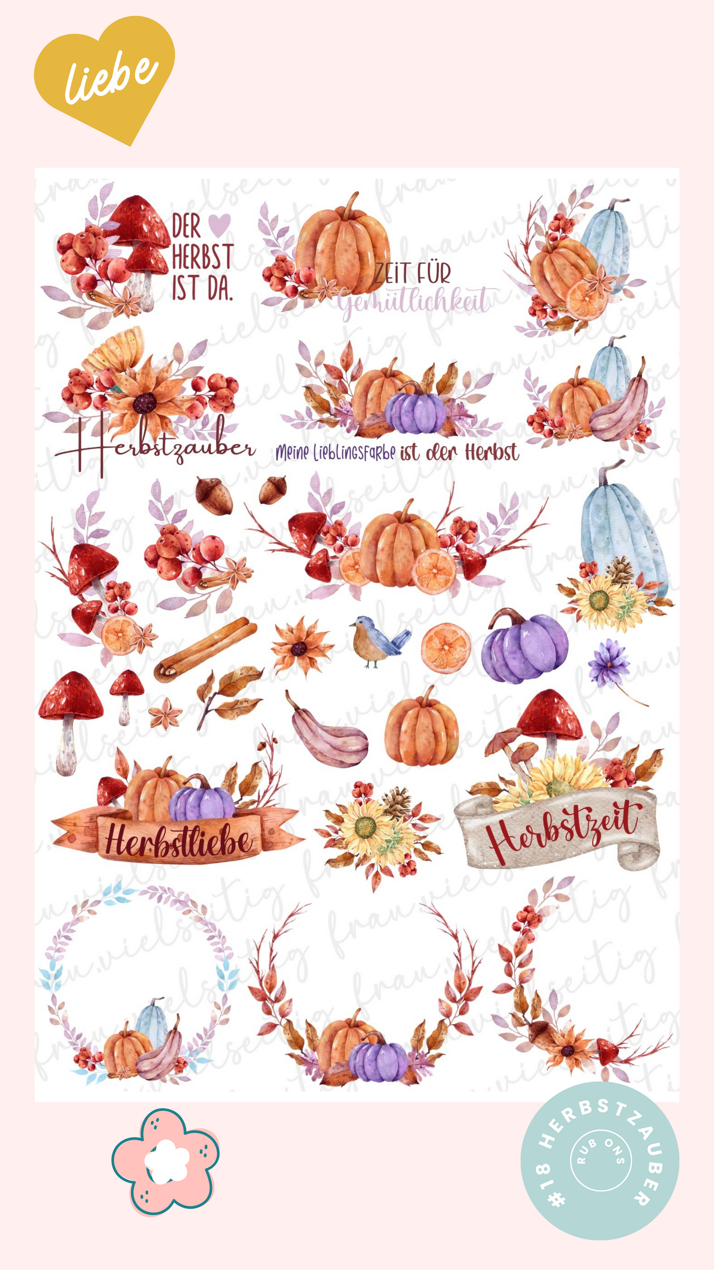 #18 HERBSTZAUBER RubOns - Rub-Ons - A4 Bogen