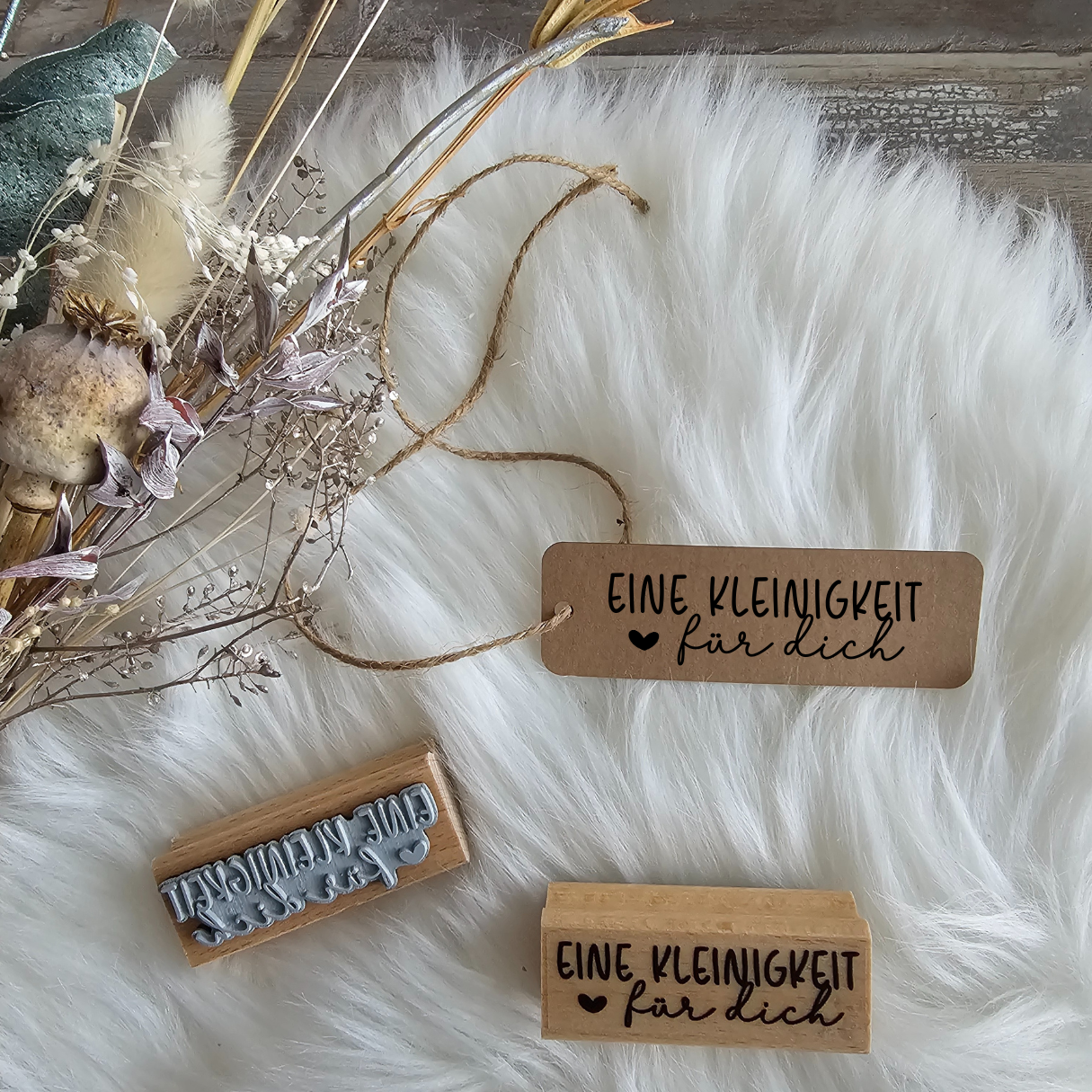 Stempel - EINE KLEINIGKEIT FÜR DICH - Holz Holzstempel Deko Freundschaft Geburtstag Mitbringsel