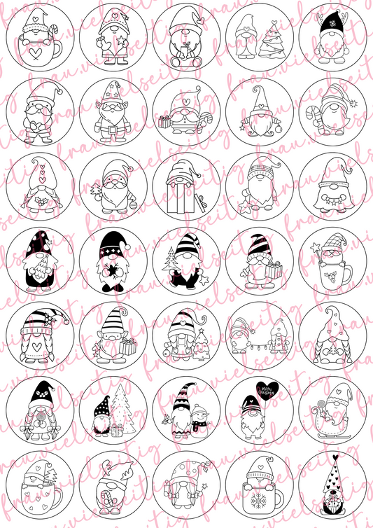 #T3 Kerzenfolie für Teelichter - Weihnachten Winter Advent Wichtel