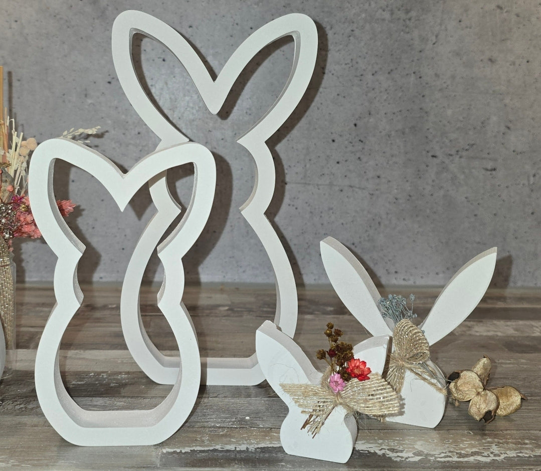 Silikonform Gießform Hase klein Hasensilhouette Silikon 3 in 1