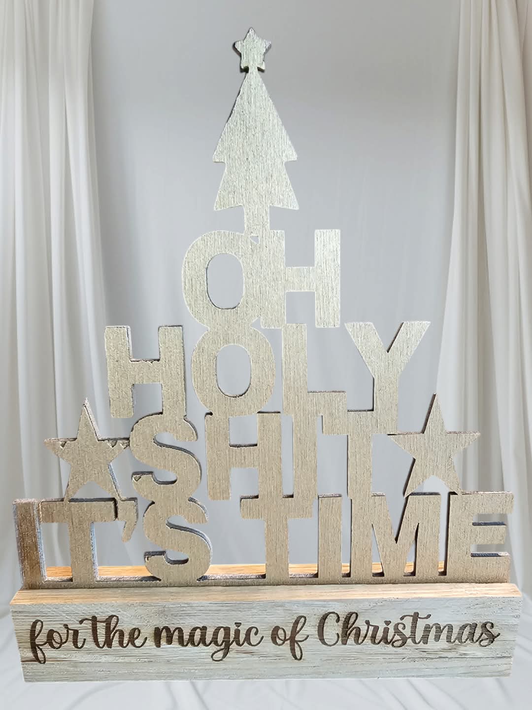 Laserdatei Oh Holy Shit Weihnachten Christmas Weihnachtbäume Tannenbaum Klötzchen Digitale Datei