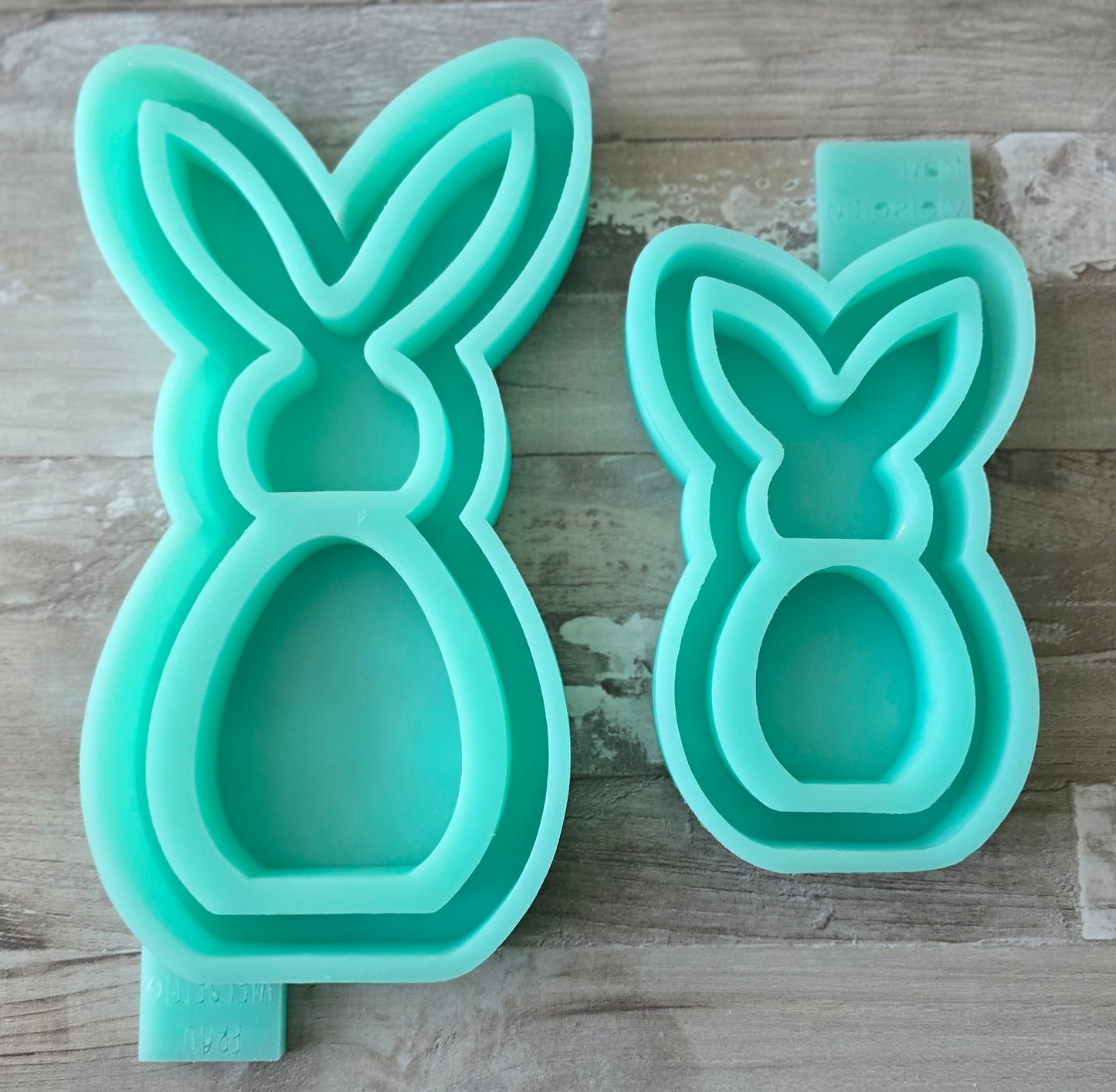 Silikonform Gießform Hase klein Hasensilhouette Silikon 3 in 1