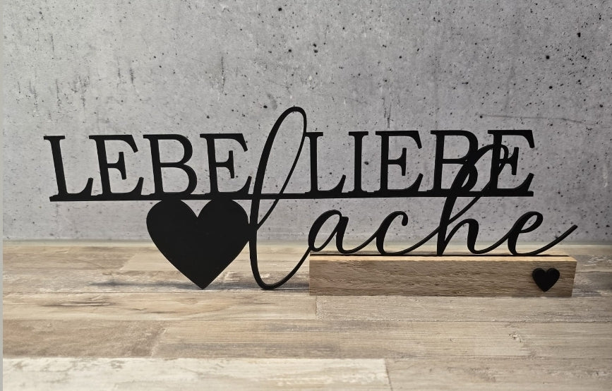 Lebe Liebe Lache Querformat für Klötzchen Laser Datei svg Geschenk Deko Mitbringsel Freundschaft Familie
