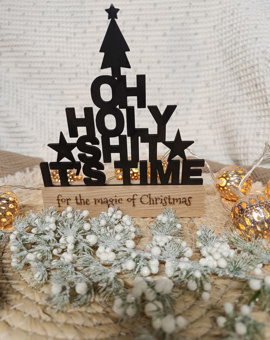 Laserdatei Oh Holy Shit Weihnachten Christmas Weihnachtbäume Tannenbaum Klötzchen Digitale Datei