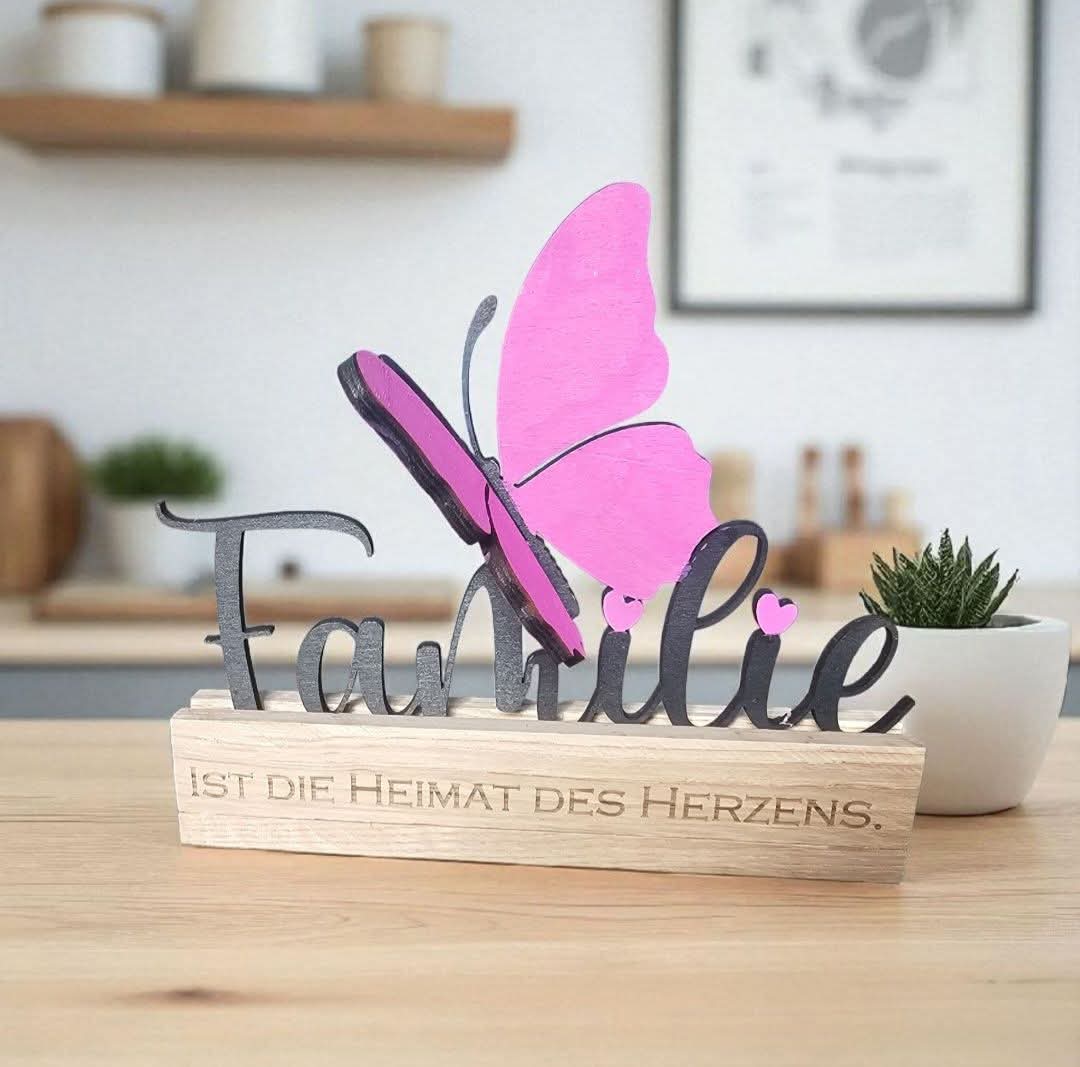 Familie Schmetterling für Klötzchen 3D Druck Datei STL 3mf Geschenk Deko Mitbringsel
