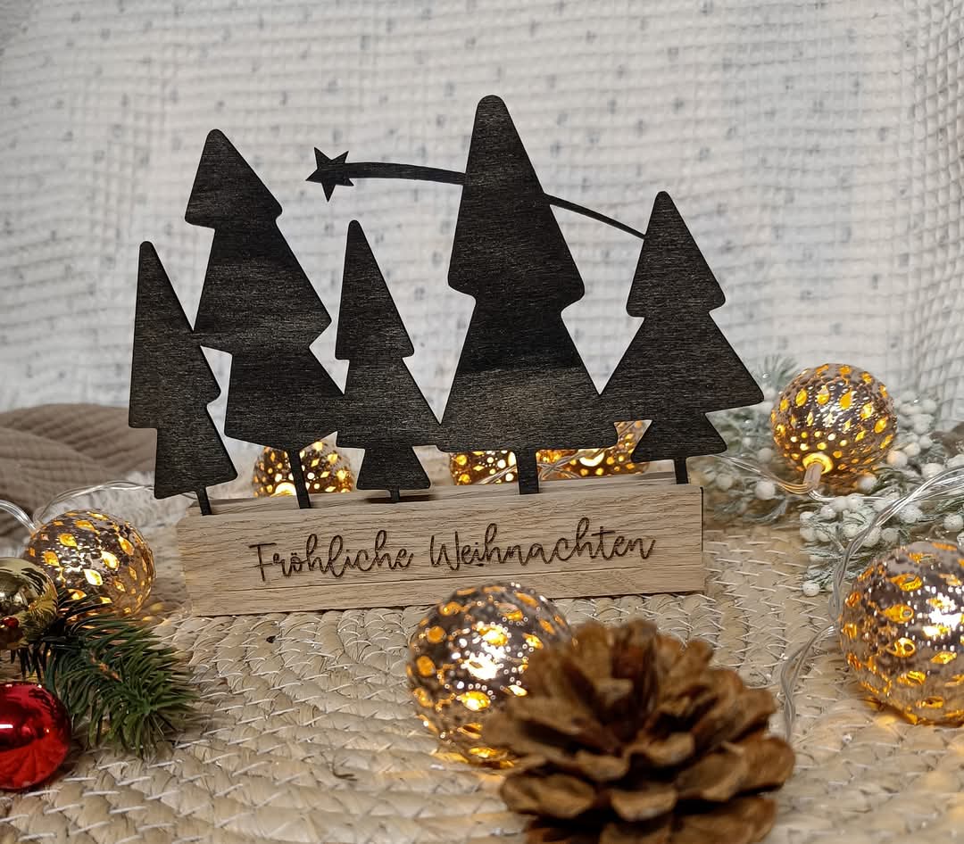 Laserdatei Oh Holy Shit Weihnachten Christmas Weihnachtbäume Tannenbaum Klötzchen Digitale Datei