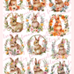 #44 Hallo Hase RubOns - Rub-Ons - A4 Bogen Frohe Ostern Hase Kranz