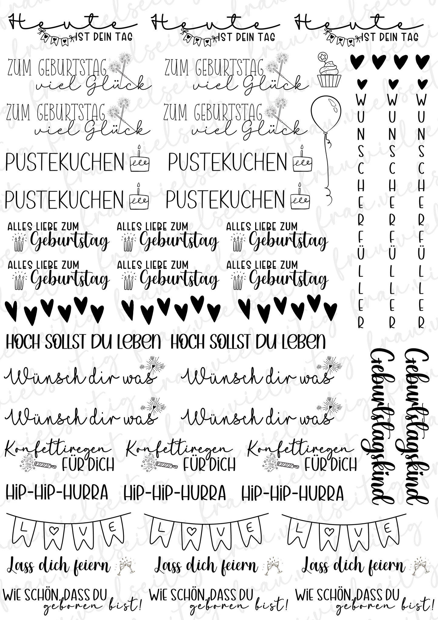 #K2 Geburtstagskind Kerzenfolie - Kerzentattoos - A4 Bogen