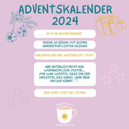 Adventskalender 2024 RubOns Kerzenfolie Weihnachten