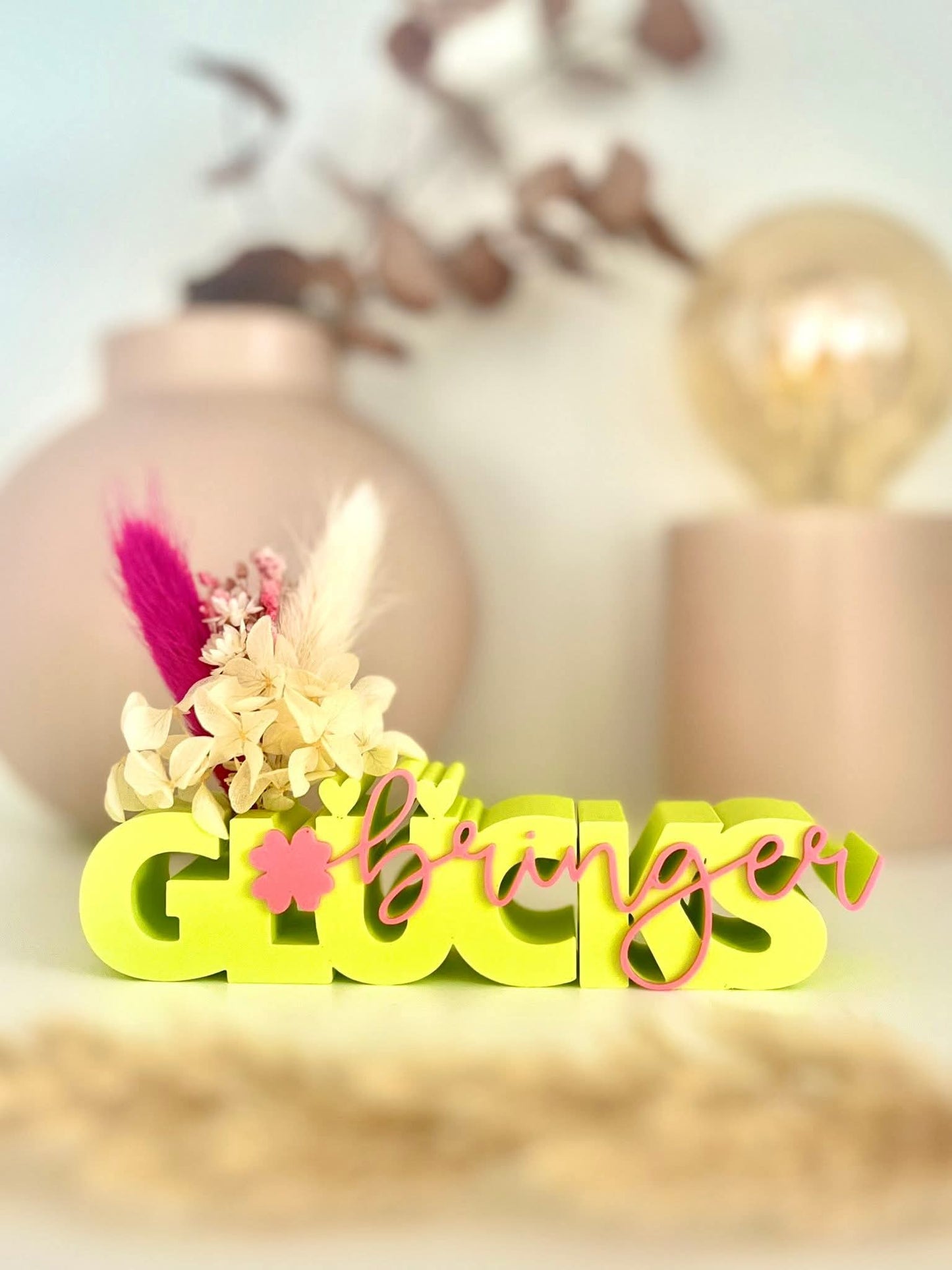 Glücksbringer mit Vase 3D Druck Datei STL 3mf Geschenk Deko Mitbringsel