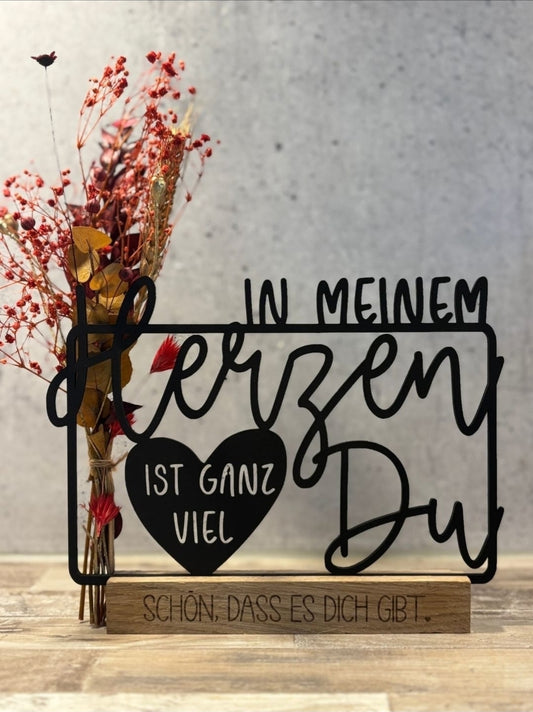 In meinem Herzen ist ganz viel Du für Klötzchen Laser Datei svg Geschenk Deko Mitbringsel Freundschaft Familie