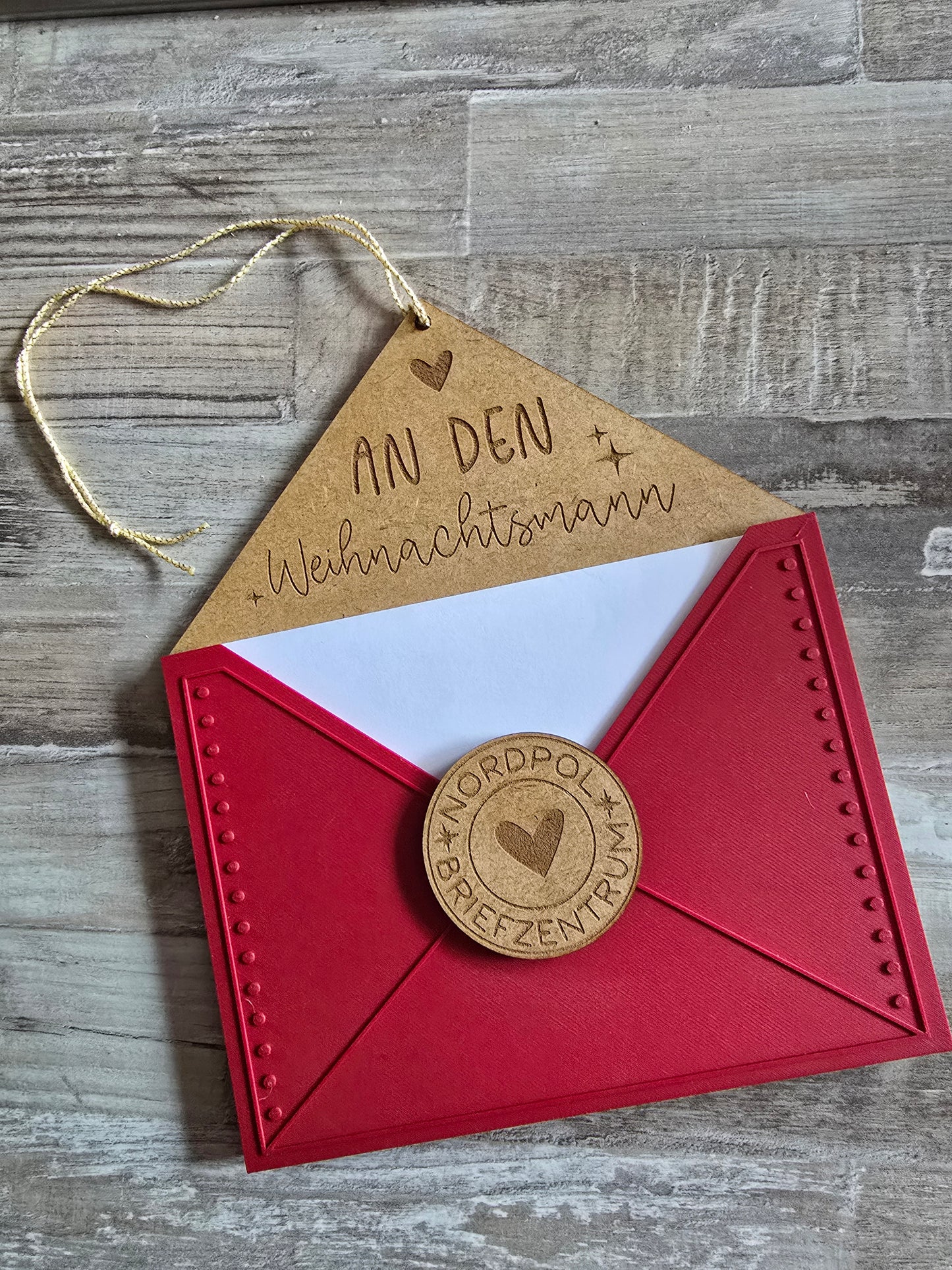 Brief an den Weihnachtsmann oder an das Christkind 3D Druck Datei UND Laserdatei STL 3mf svg Geschenk Weihnachten Wunschliste