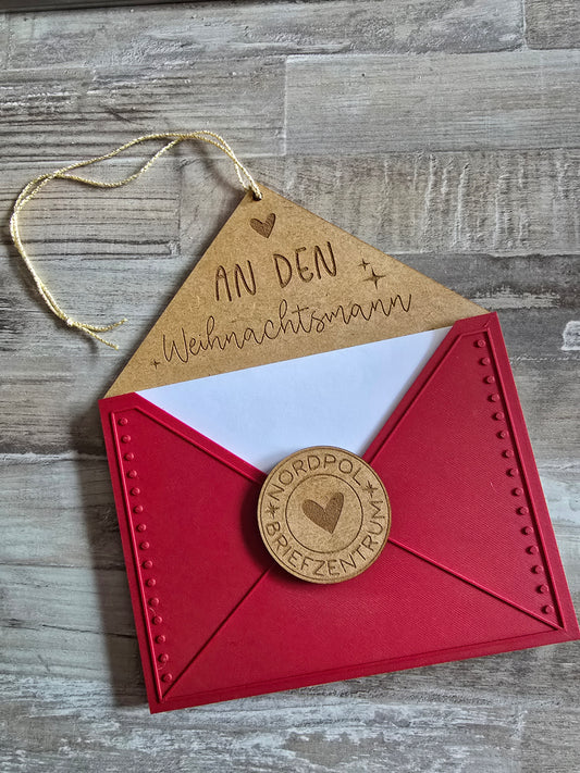 Brief an den Weihnachtsmann oder an das Christkind 3D Druck Datei UND Laserdatei STL 3mf svg Geschenk Weihnachten Wunschliste